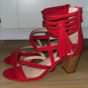 Red Strappy Shoes
